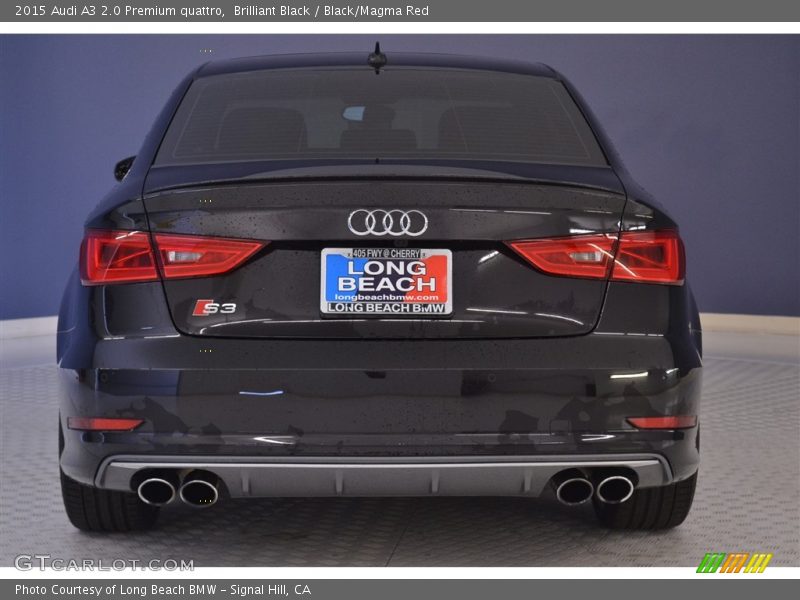 Brilliant Black / Black/Magma Red 2015 Audi A3 2.0 Premium quattro