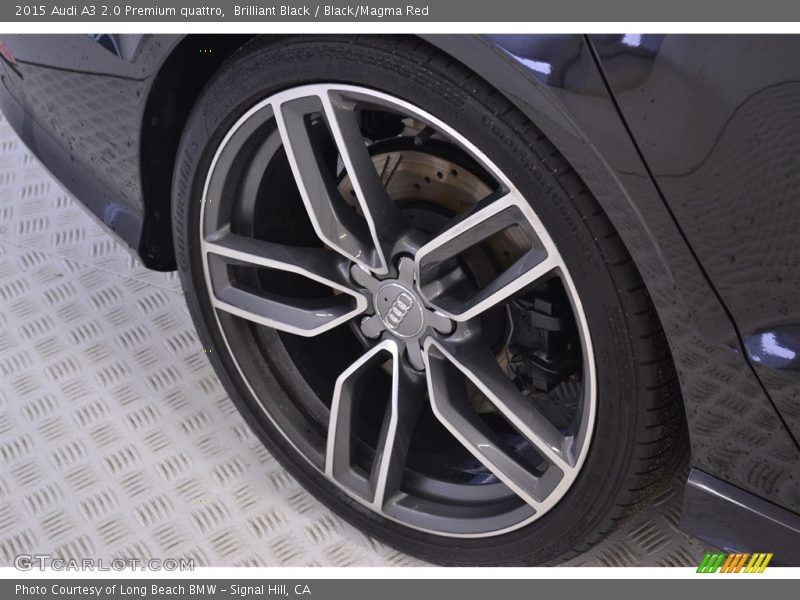 Brilliant Black / Black/Magma Red 2015 Audi A3 2.0 Premium quattro
