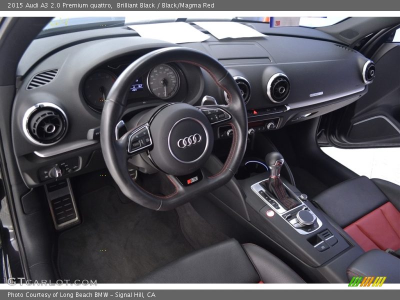 Brilliant Black / Black/Magma Red 2015 Audi A3 2.0 Premium quattro