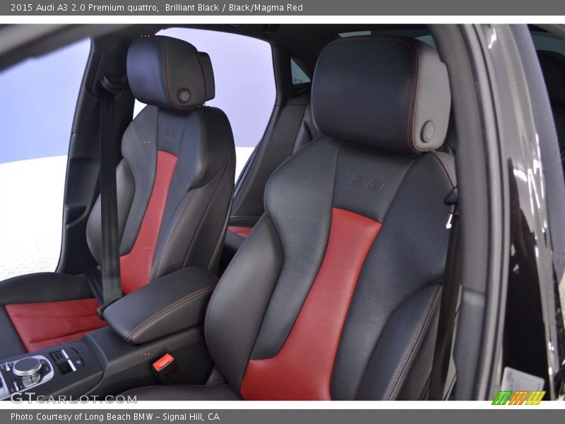 Brilliant Black / Black/Magma Red 2015 Audi A3 2.0 Premium quattro