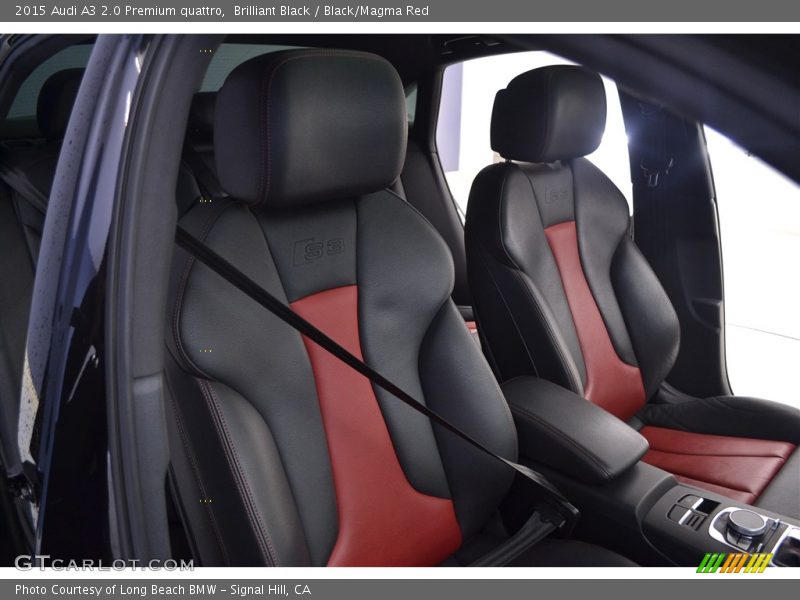 Brilliant Black / Black/Magma Red 2015 Audi A3 2.0 Premium quattro