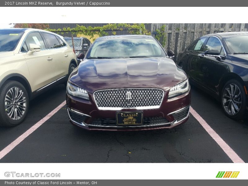 Burgundy Velvet / Cappuccino 2017 Lincoln MKZ Reserve