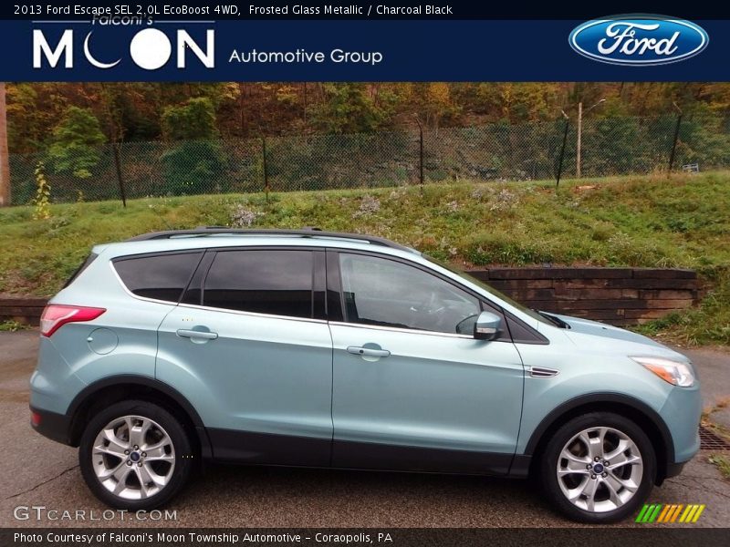 Frosted Glass Metallic / Charcoal Black 2013 Ford Escape SEL 2.0L EcoBoost 4WD