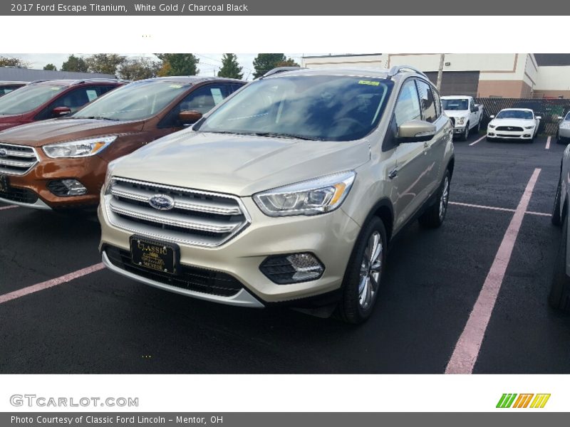 White Gold / Charcoal Black 2017 Ford Escape Titanium