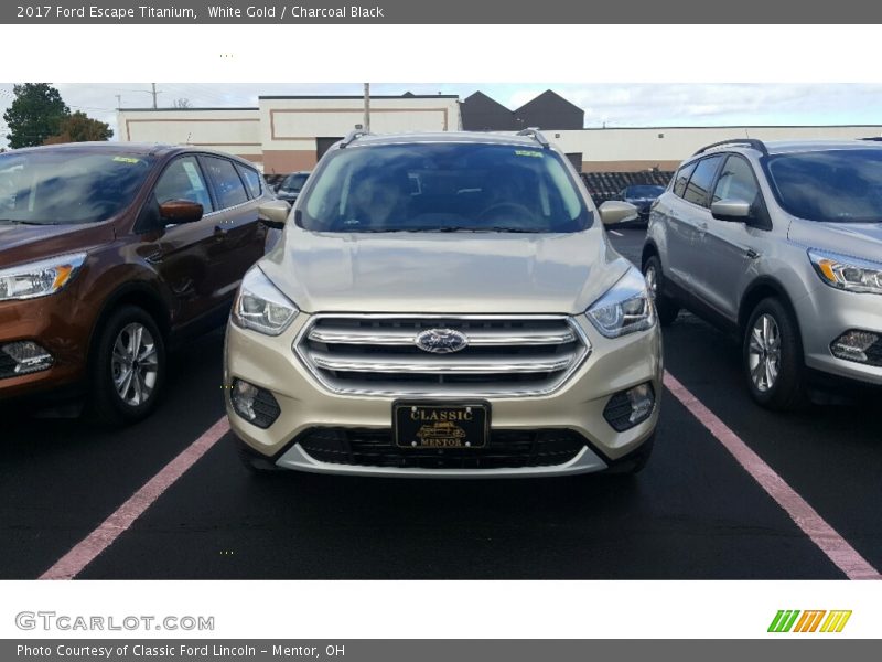 White Gold / Charcoal Black 2017 Ford Escape Titanium