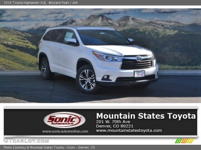 Blizzard Pearl / Ash 2016 Toyota Highlander XLE