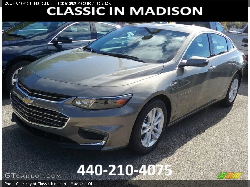 Pepperdust Metallic / Jet Black 2017 Chevrolet Malibu LT