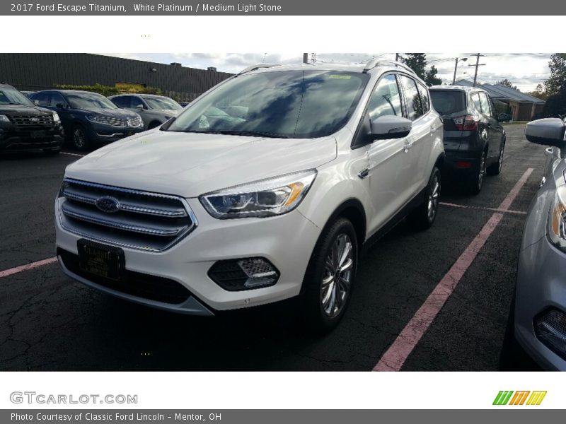 White Platinum / Medium Light Stone 2017 Ford Escape Titanium