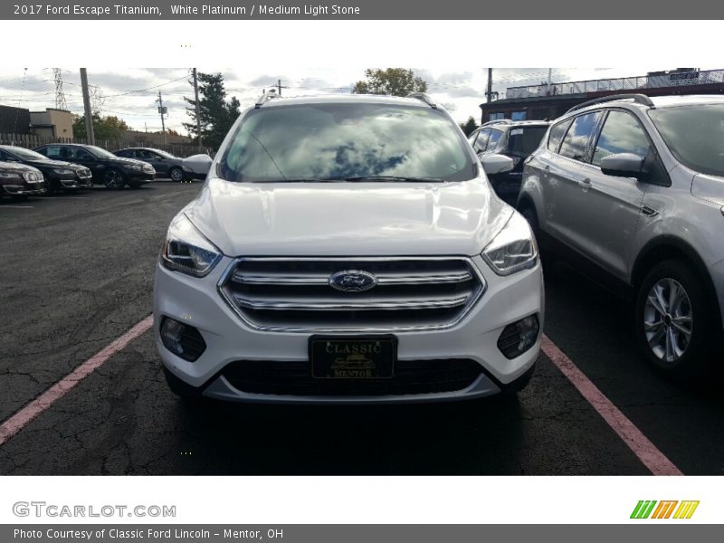 White Platinum / Medium Light Stone 2017 Ford Escape Titanium