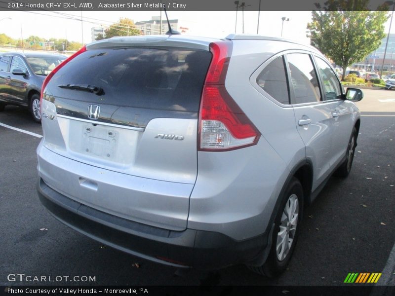 Alabaster Silver Metallic / Gray 2014 Honda CR-V EX-L AWD