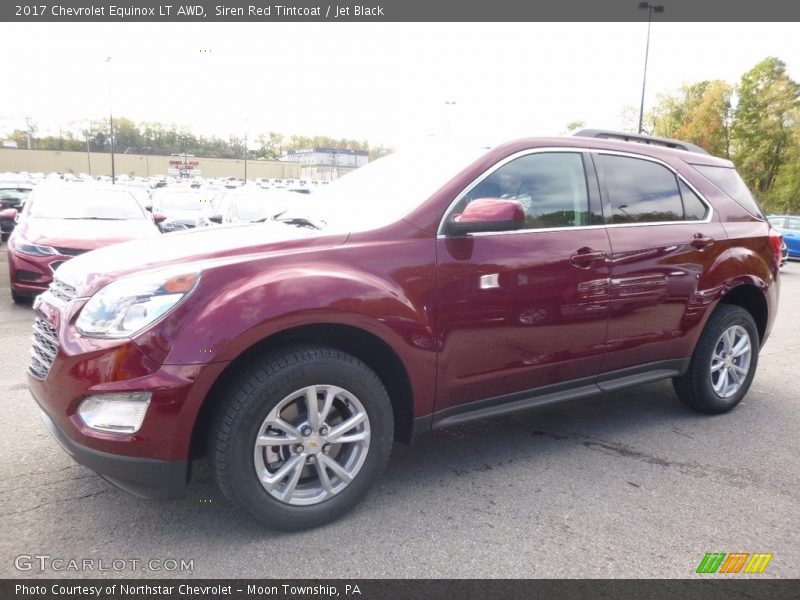 Siren Red Tintcoat / Jet Black 2017 Chevrolet Equinox LT AWD