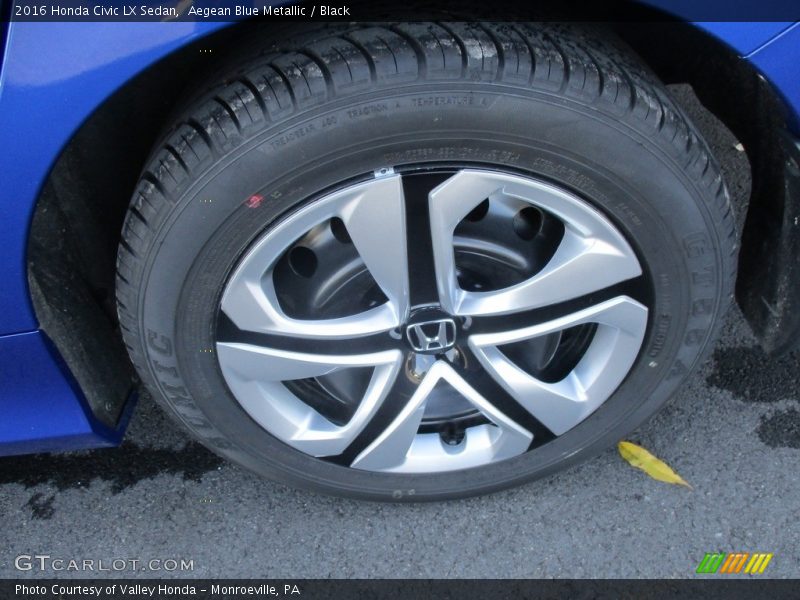 Aegean Blue Metallic / Black 2016 Honda Civic LX Sedan