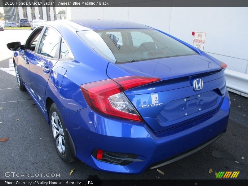 Aegean Blue Metallic / Black 2016 Honda Civic LX Sedan