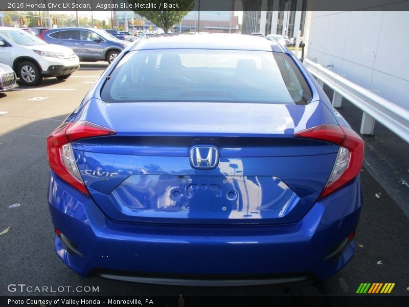 Aegean Blue Metallic / Black 2016 Honda Civic LX Sedan