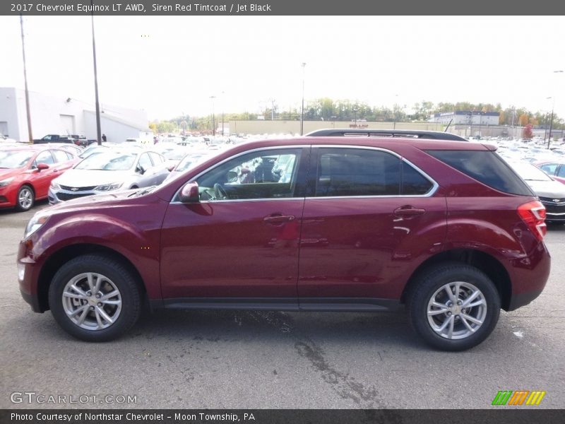 Siren Red Tintcoat / Jet Black 2017 Chevrolet Equinox LT AWD