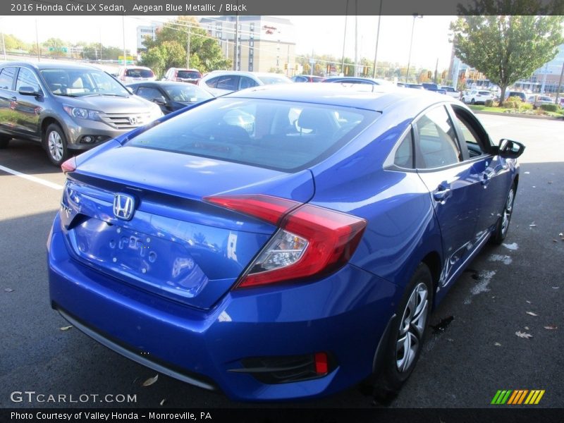 Aegean Blue Metallic / Black 2016 Honda Civic LX Sedan