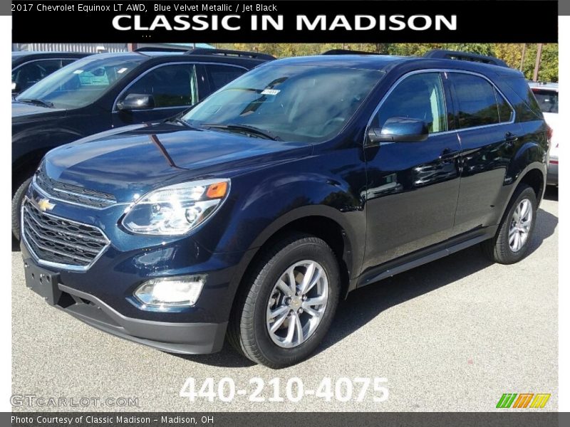 Blue Velvet Metallic / Jet Black 2017 Chevrolet Equinox LT AWD
