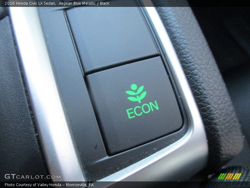 Aegean Blue Metallic / Black 2016 Honda Civic LX Sedan
