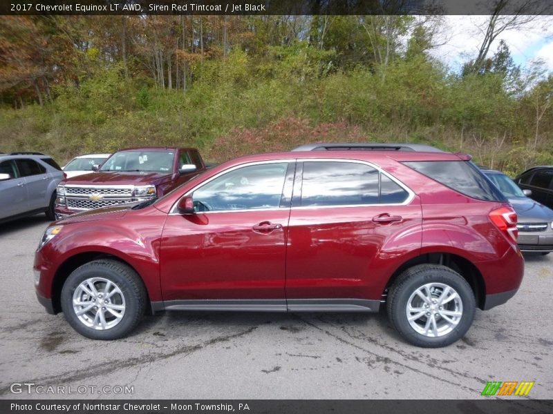 Siren Red Tintcoat / Jet Black 2017 Chevrolet Equinox LT AWD