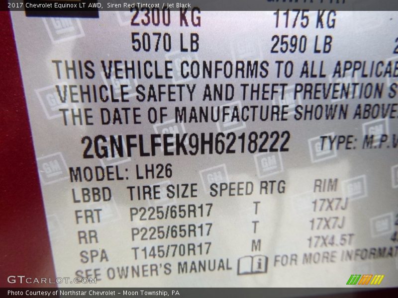 Siren Red Tintcoat / Jet Black 2017 Chevrolet Equinox LT AWD