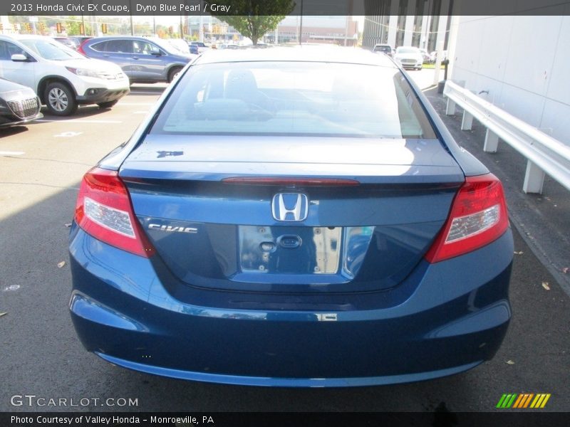 Dyno Blue Pearl / Gray 2013 Honda Civic EX Coupe