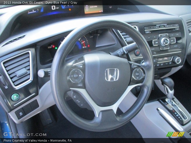 Dyno Blue Pearl / Gray 2013 Honda Civic EX Coupe