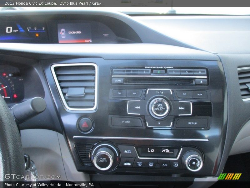 Dyno Blue Pearl / Gray 2013 Honda Civic EX Coupe