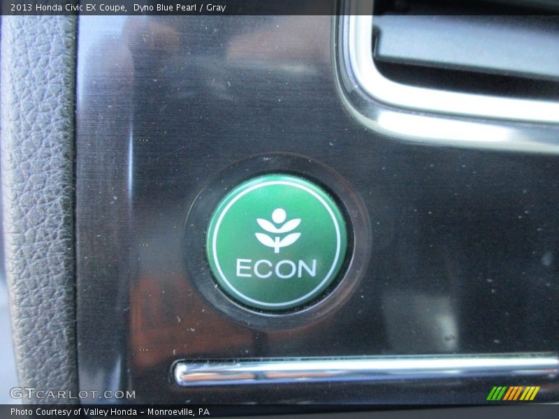 Dyno Blue Pearl / Gray 2013 Honda Civic EX Coupe