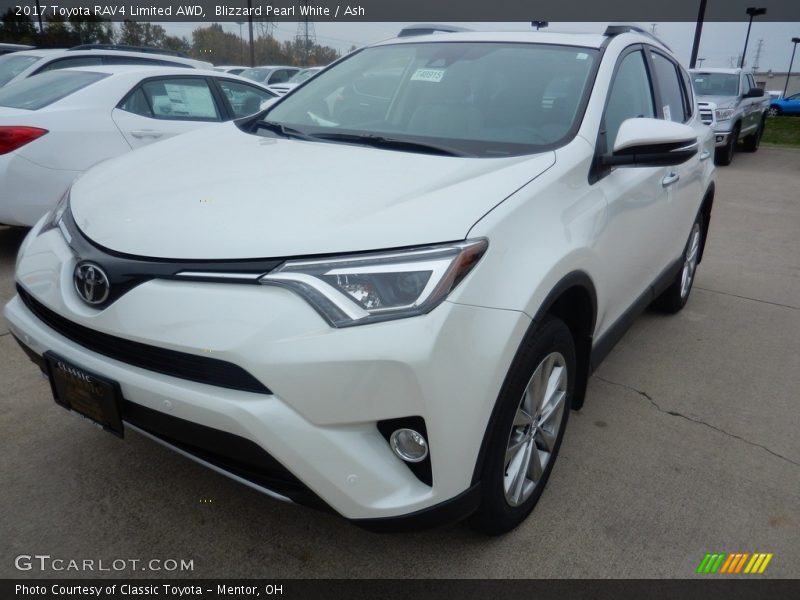 Blizzard Pearl White / Ash 2017 Toyota RAV4 Limited AWD