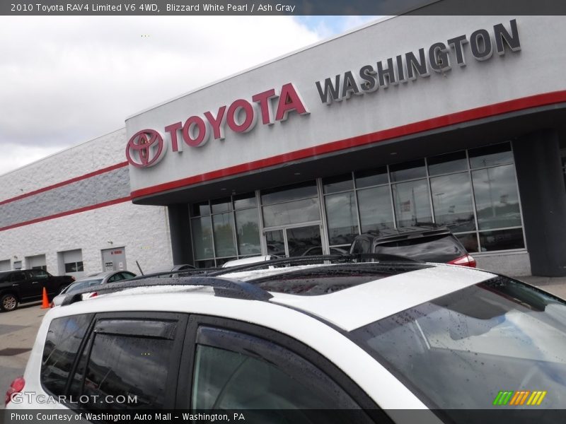 Blizzard White Pearl / Ash Gray 2010 Toyota RAV4 Limited V6 4WD