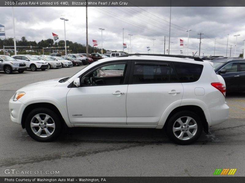 Blizzard White Pearl / Ash Gray 2010 Toyota RAV4 Limited V6 4WD