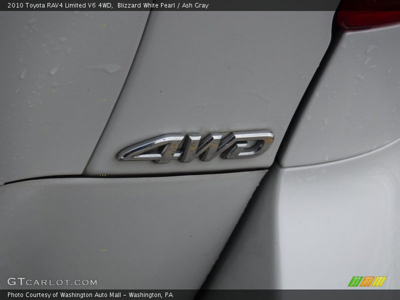 Blizzard White Pearl / Ash Gray 2010 Toyota RAV4 Limited V6 4WD