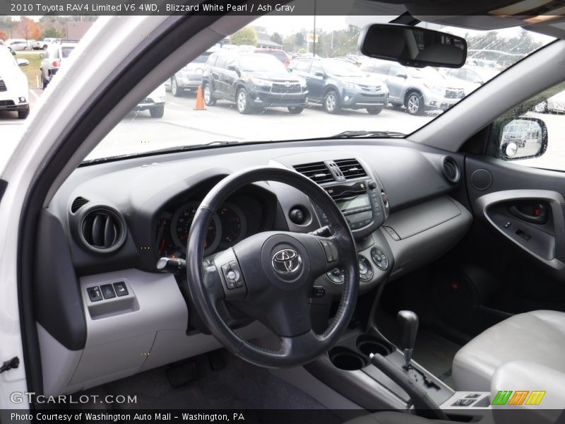 Blizzard White Pearl / Ash Gray 2010 Toyota RAV4 Limited V6 4WD
