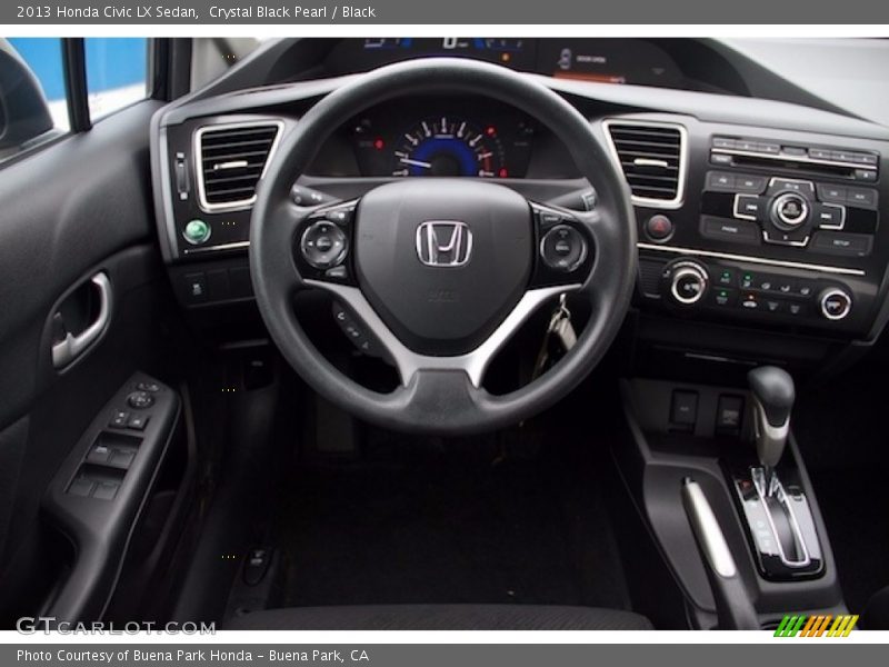 Crystal Black Pearl / Black 2013 Honda Civic LX Sedan