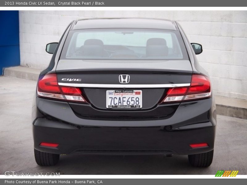 Crystal Black Pearl / Black 2013 Honda Civic LX Sedan