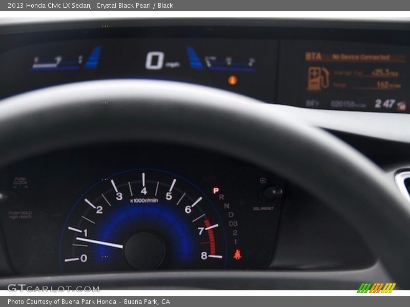 Crystal Black Pearl / Black 2013 Honda Civic LX Sedan