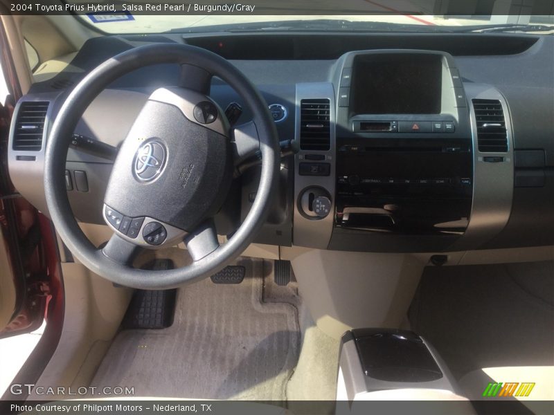 Salsa Red Pearl / Burgundy/Gray 2004 Toyota Prius Hybrid
