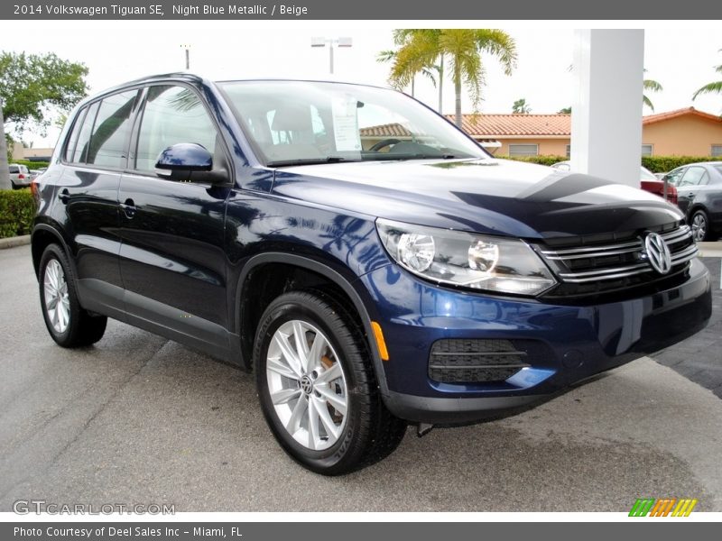 Night Blue Metallic / Beige 2014 Volkswagen Tiguan SE
