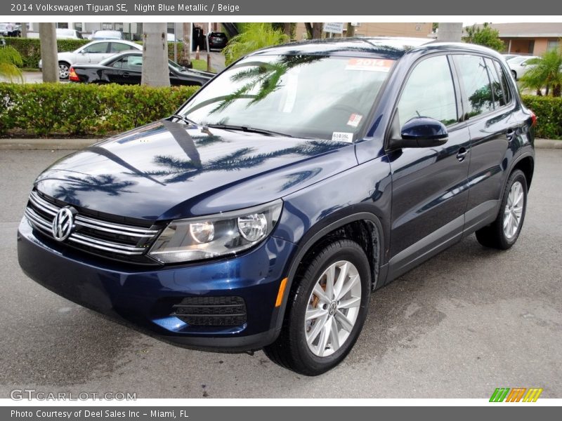 Night Blue Metallic / Beige 2014 Volkswagen Tiguan SE
