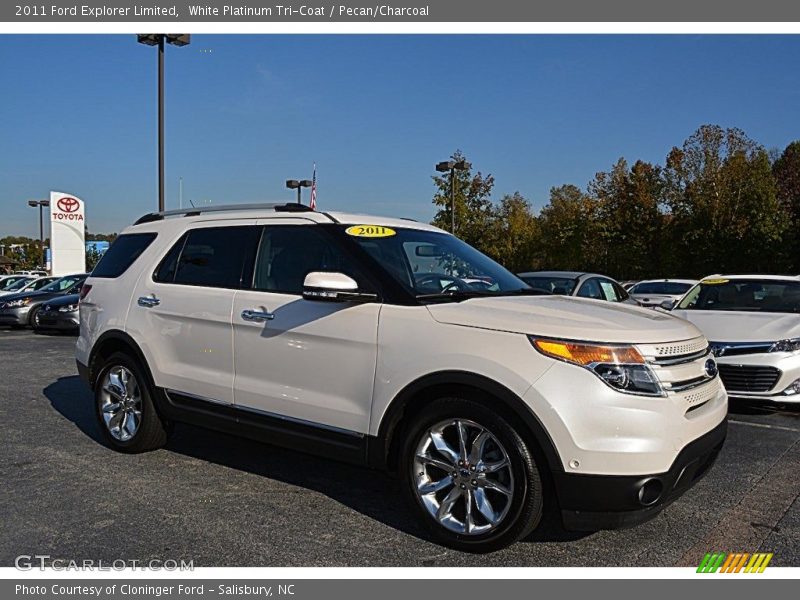 White Platinum Tri-Coat / Pecan/Charcoal 2011 Ford Explorer Limited