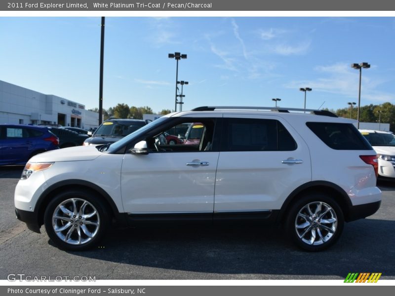 White Platinum Tri-Coat / Pecan/Charcoal 2011 Ford Explorer Limited