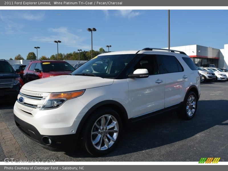 White Platinum Tri-Coat / Pecan/Charcoal 2011 Ford Explorer Limited