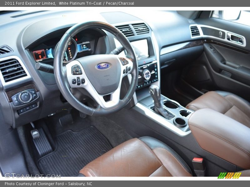 White Platinum Tri-Coat / Pecan/Charcoal 2011 Ford Explorer Limited