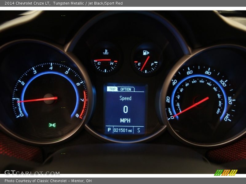 Tungsten Metallic / Jet Black/Sport Red 2014 Chevrolet Cruze LT