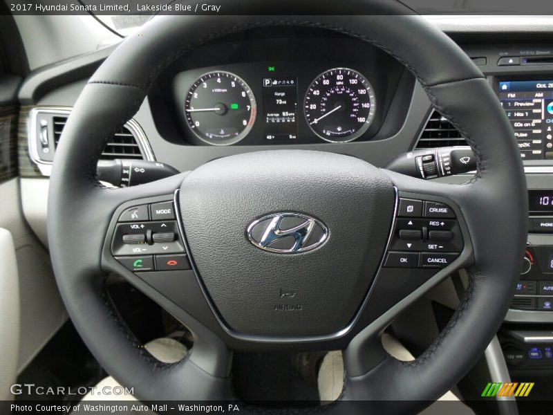 Lakeside Blue / Gray 2017 Hyundai Sonata Limited