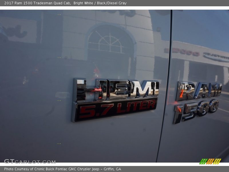 Bright White / Black/Diesel Gray 2017 Ram 1500 Tradesman Quad Cab