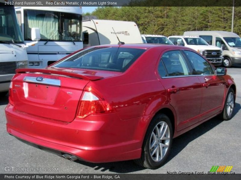 Red Candy Metallic / Medium Light Stone 2012 Ford Fusion SEL