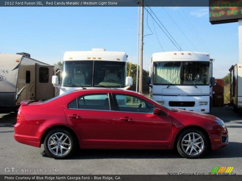 Red Candy Metallic / Medium Light Stone 2012 Ford Fusion SEL