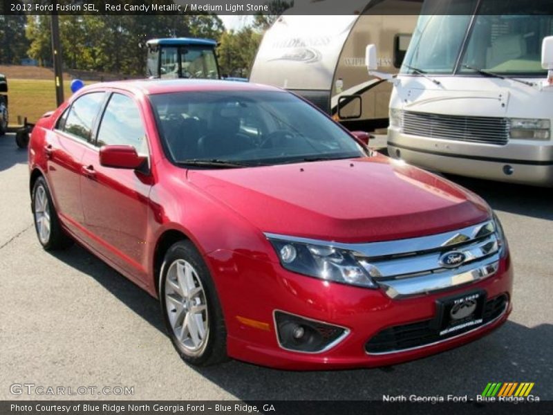 Red Candy Metallic / Medium Light Stone 2012 Ford Fusion SEL