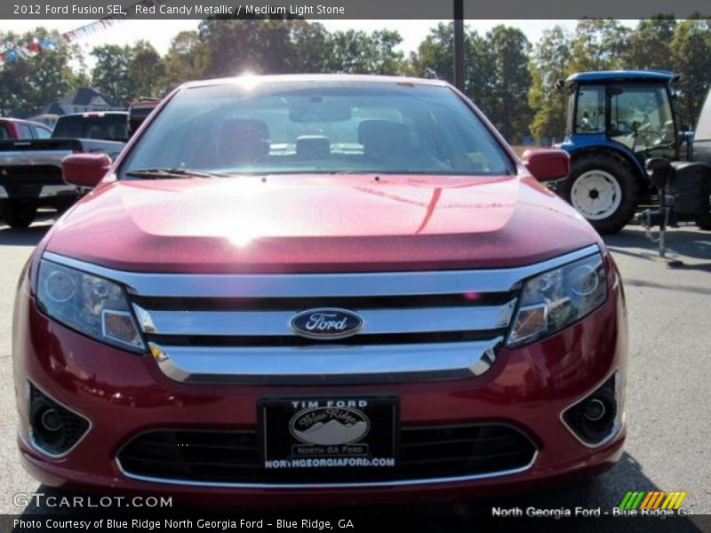Red Candy Metallic / Medium Light Stone 2012 Ford Fusion SEL